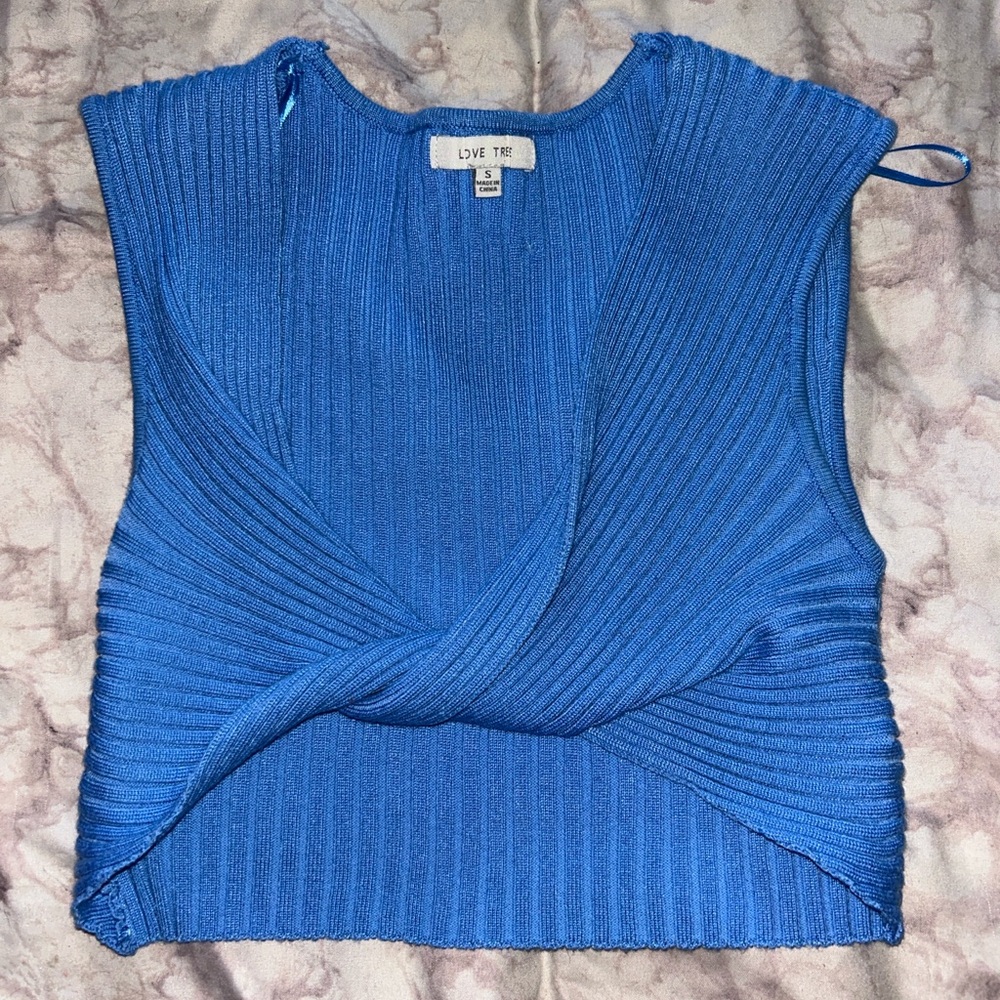 Love Tree Vibrant Blue Ribbed Tank Top